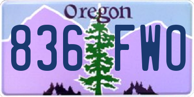 OR license plate 836FWO
