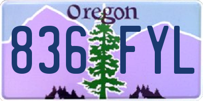 OR license plate 836FYL