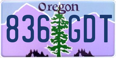 OR license plate 836GDT