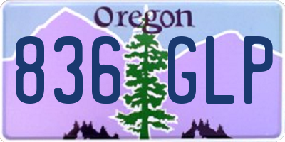 OR license plate 836GLP