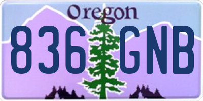 OR license plate 836GNB
