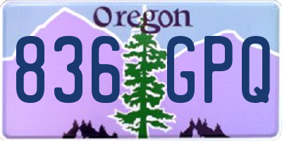 OR license plate 836GPQ