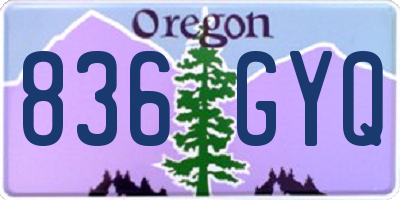 OR license plate 836GYQ