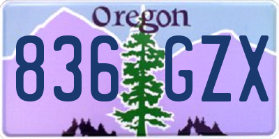 OR license plate 836GZX
