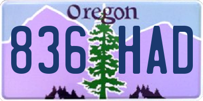 OR license plate 836HAD