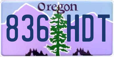 OR license plate 836HDT