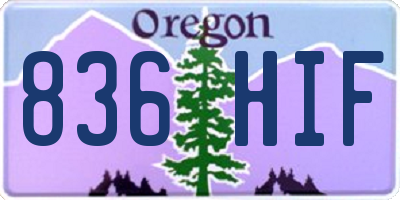 OR license plate 836HIF