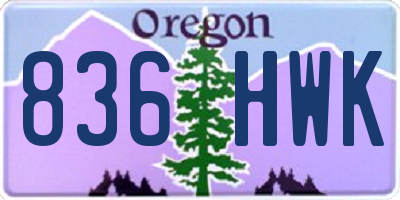 OR license plate 836HWK