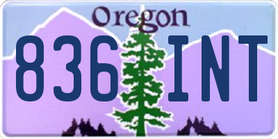 OR license plate 836INT