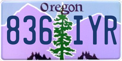 OR license plate 836IYR