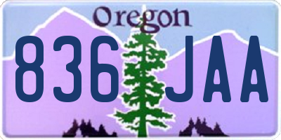 OR license plate 836JAA