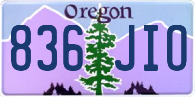 OR license plate 836JIO