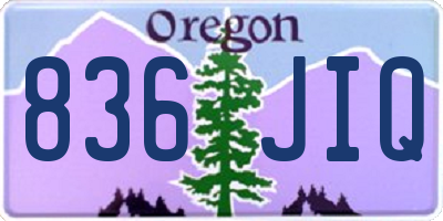 OR license plate 836JIQ