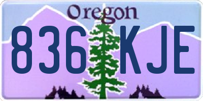OR license plate 836KJE