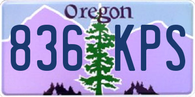 OR license plate 836KPS