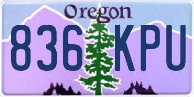 OR license plate 836KPU