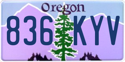 OR license plate 836KYV