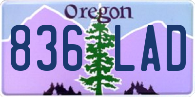 OR license plate 836LAD