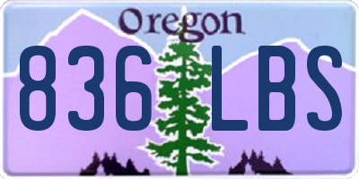 OR license plate 836LBS
