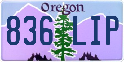 OR license plate 836LIP
