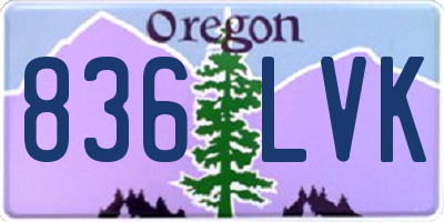 OR license plate 836LVK