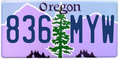 OR license plate 836MYW