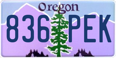 OR license plate 836PEK