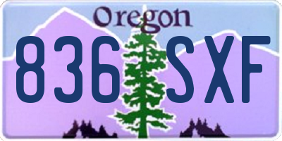 OR license plate 836SXF
