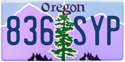 OR license plate 836SYP