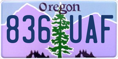 OR license plate 836UAF