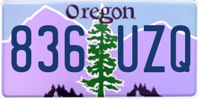 OR license plate 836UZQ