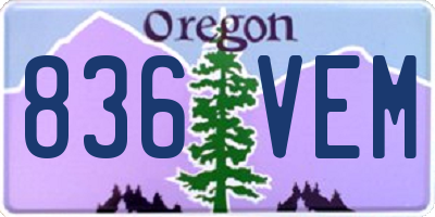 OR license plate 836VEM