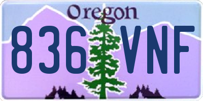 OR license plate 836VNF