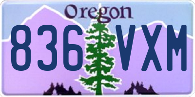 OR license plate 836VXM