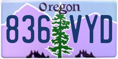 OR license plate 836VYD