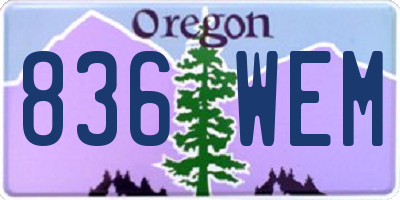 OR license plate 836WEM