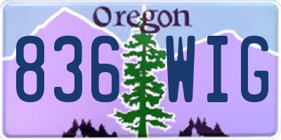 OR license plate 836WIG