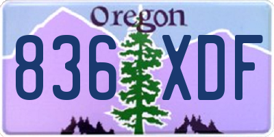 OR license plate 836XDF