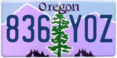 OR license plate 836YOZ
