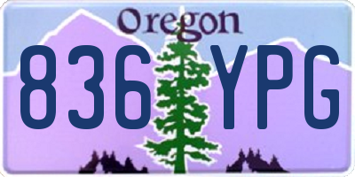 OR license plate 836YPG