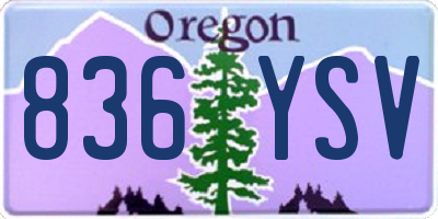 OR license plate 836YSV