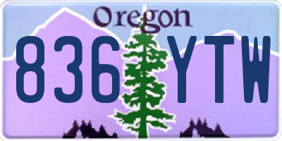 OR license plate 836YTW