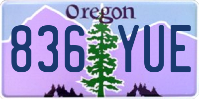 OR license plate 836YUE