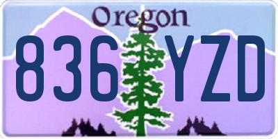 OR license plate 836YZD