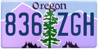 OR license plate 836ZGH