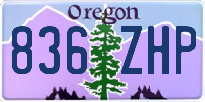 OR license plate 836ZHP