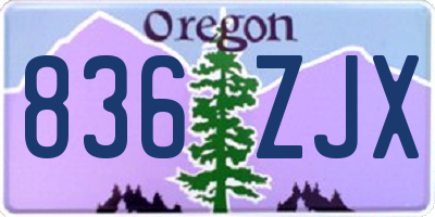 OR license plate 836ZJX