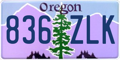 OR license plate 836ZLK