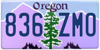 OR license plate 836ZMO