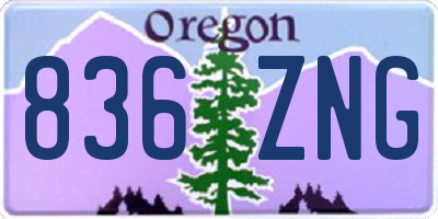 OR license plate 836ZNG